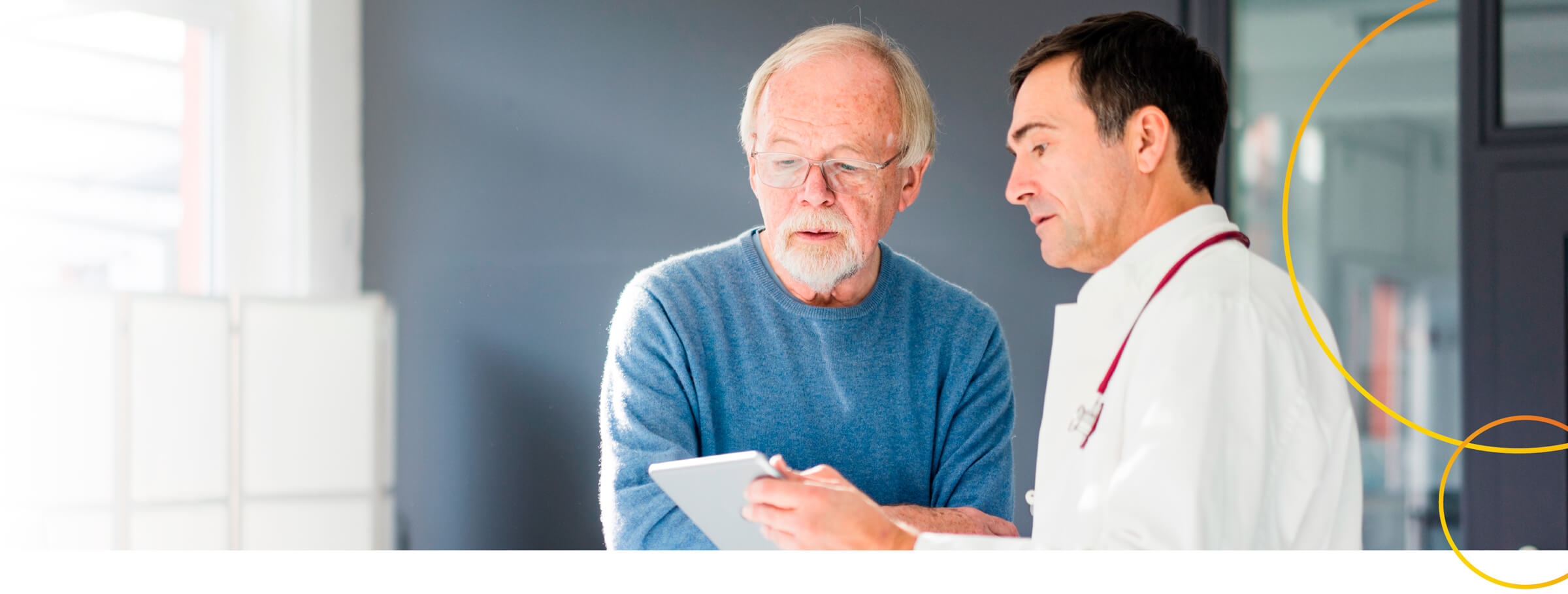 Healthcare professional showing patient information