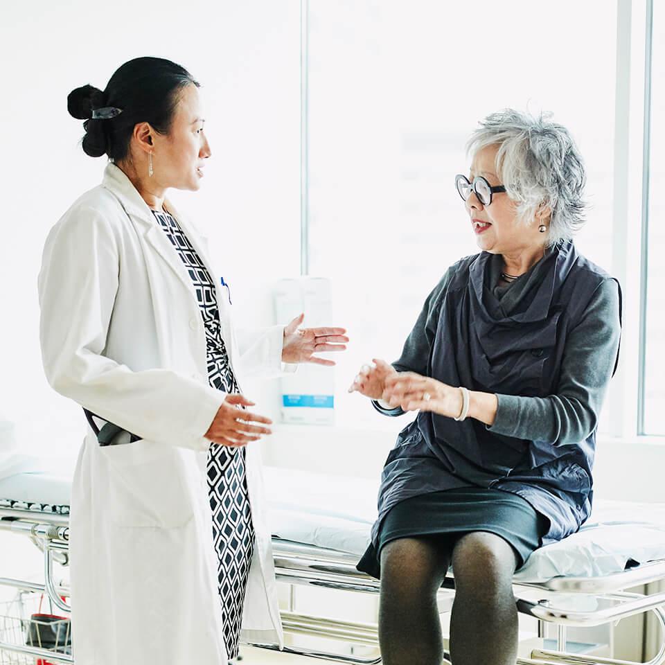 A woman consulting a doctor